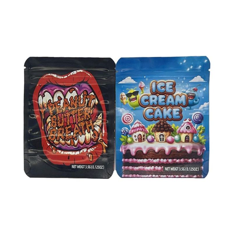 Ice Cream Cake Mylar Bags | 3.5g Resealable Weed Packaging